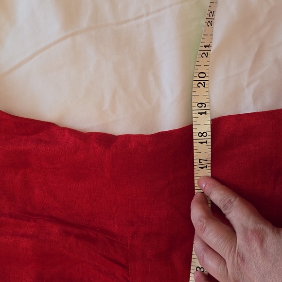 NWOT Talbots red linen button shirt. Women's Sz 14 - Picture 6 of 9